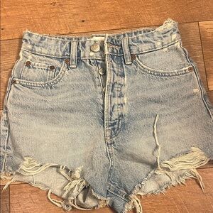 Zara Faded Blue Denim Cutoff Shorts